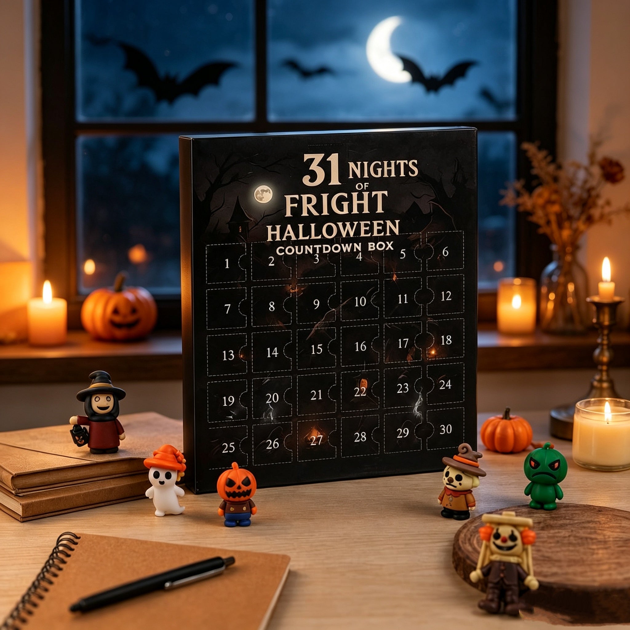 31 Nights of Fright: 2026 Halloween Advent Calendar with 31 Mystery Surprise Bags