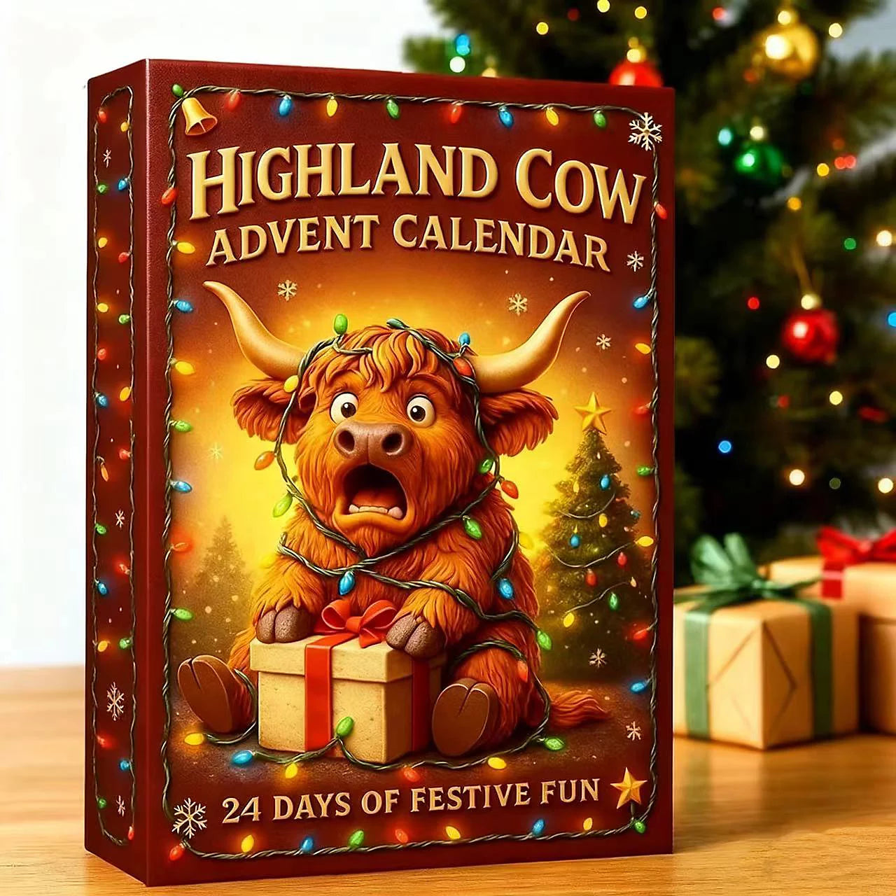 Christmas Highland Cow Advent Calendar – 24 Days of Festive Surprises & Holiday Fun