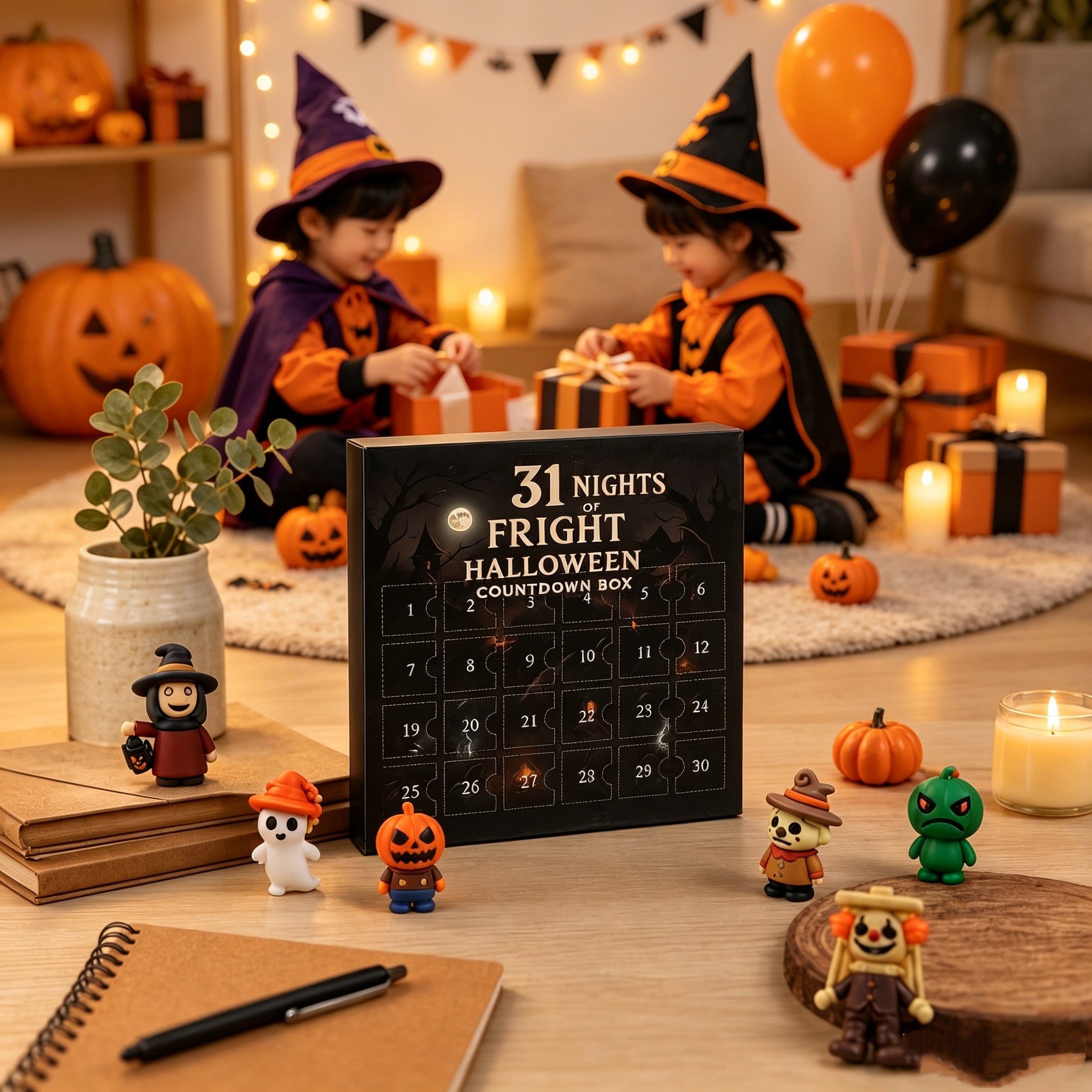 31 Nights of Fright: 2026 Halloween Advent Calendar with 31 Mystery Surprise Bags
