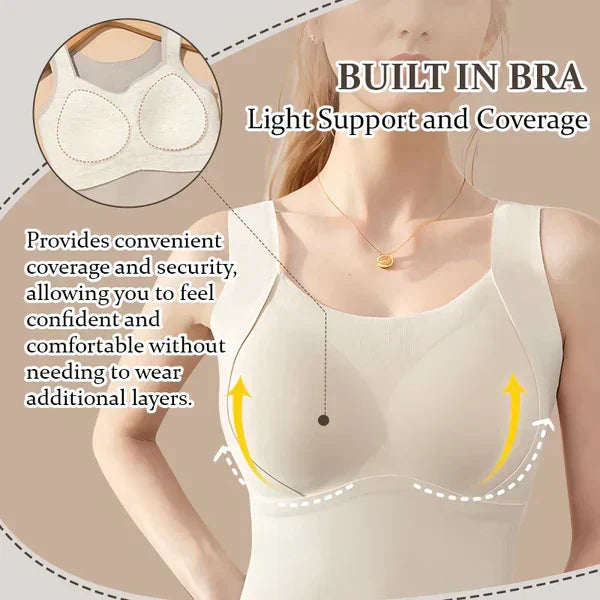 Black Friday Big Sale Women's Thermal Tank Tops With Built-in Bra