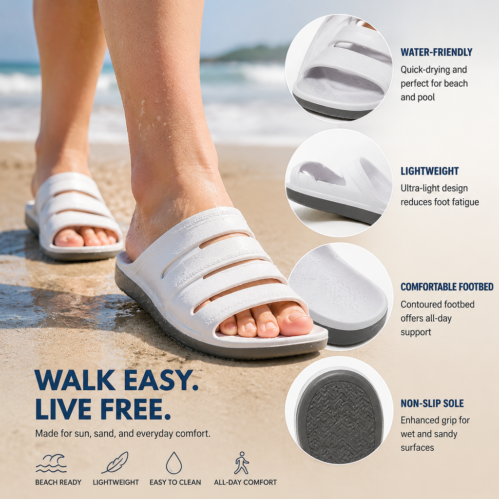 Orthotic Washable Recovery Slide Sandals