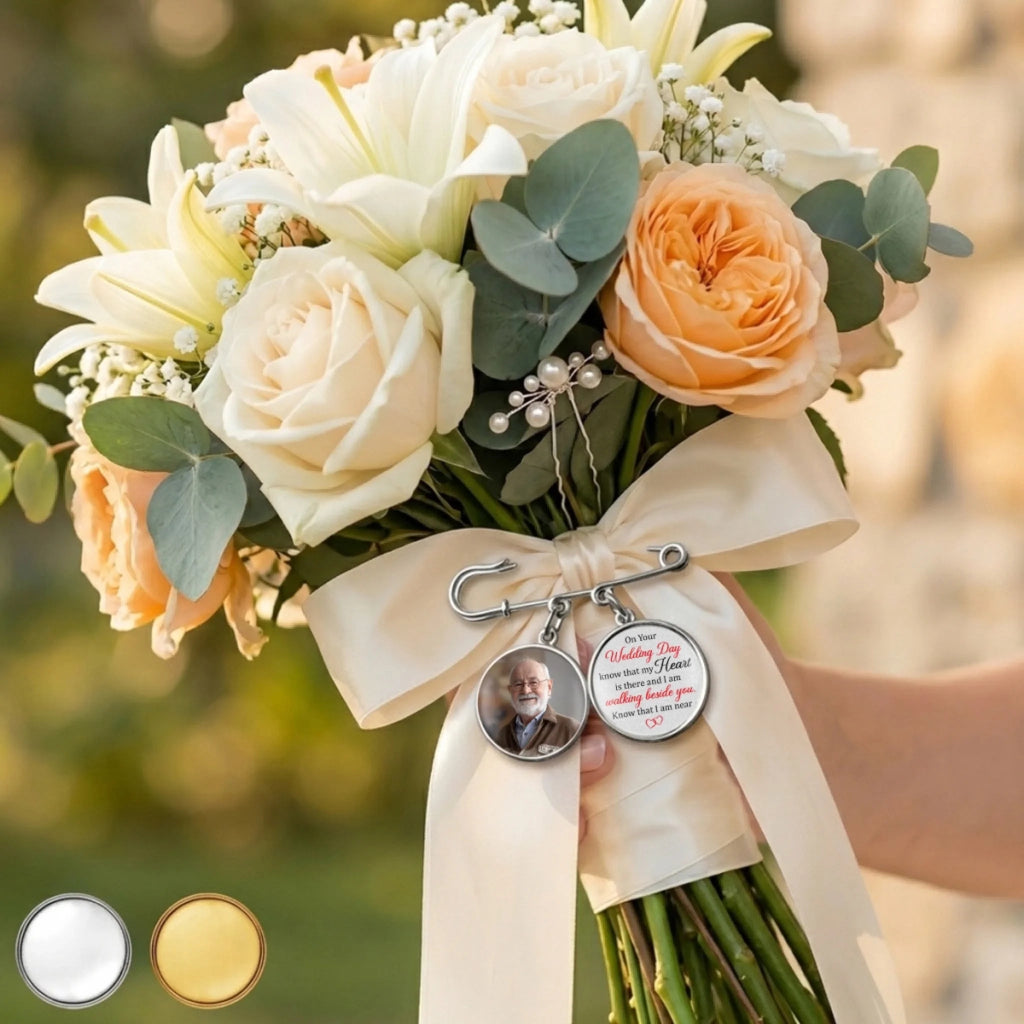 Custom Lapel Pin With Photo Charms - Personalized Memorial Sympathy Graduation Gifts