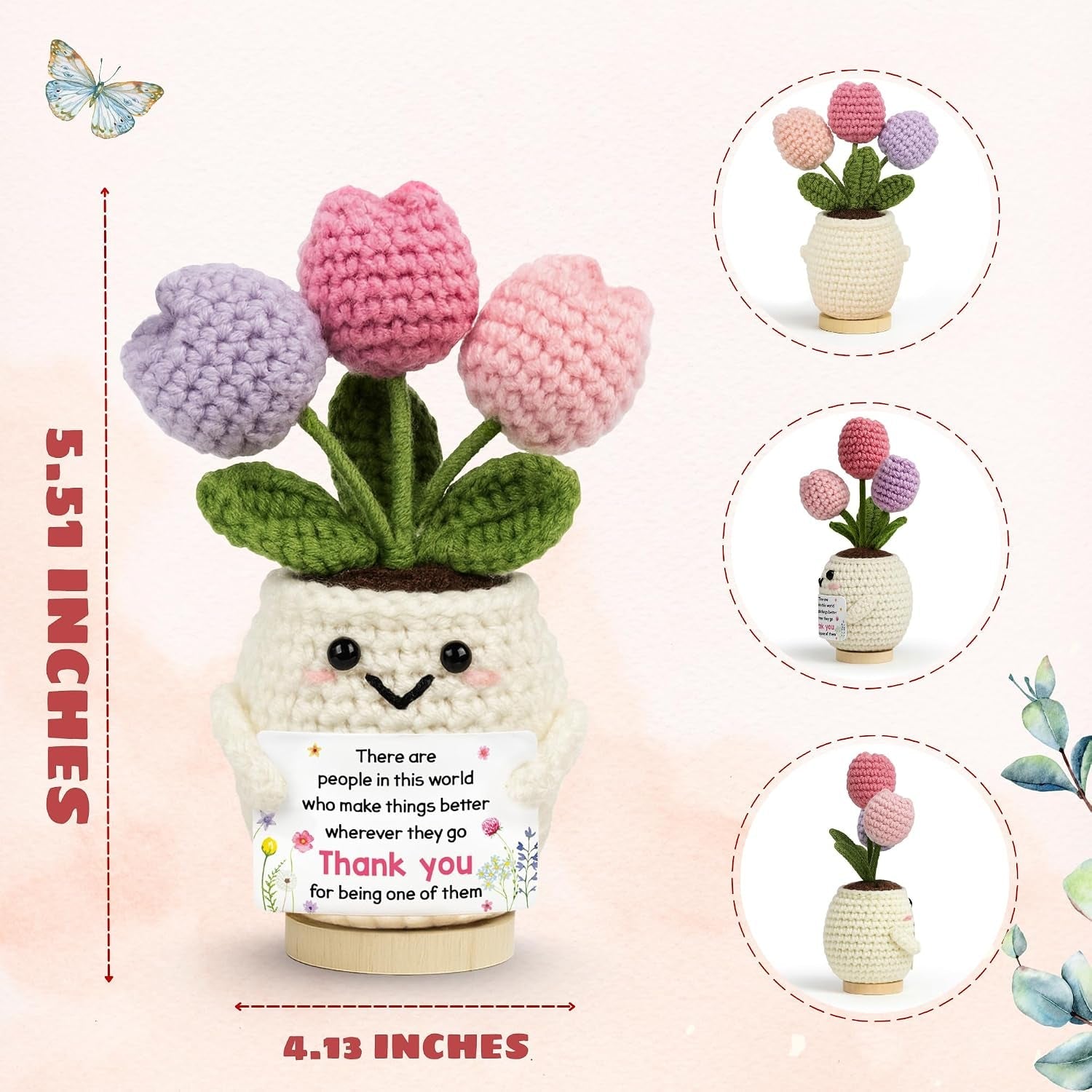 Handmade Crochet Tulip Thank You Gift – Heartfelt Appreciation Keepsake for Teachers, Coworkers, Bosses & Loved Ones