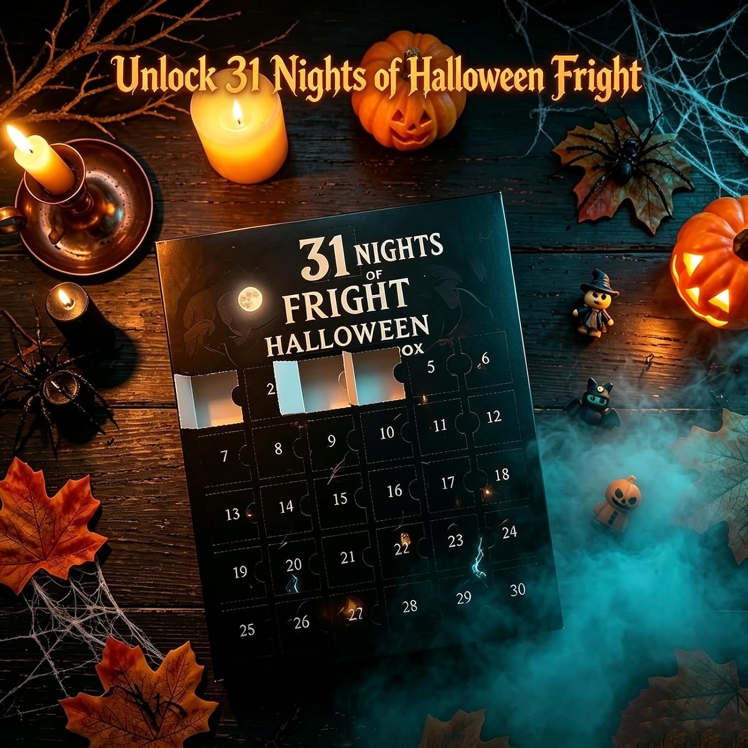 31 Nights of Fright: 2026 Halloween Advent Calendar with 31 Mystery Surprise Bags