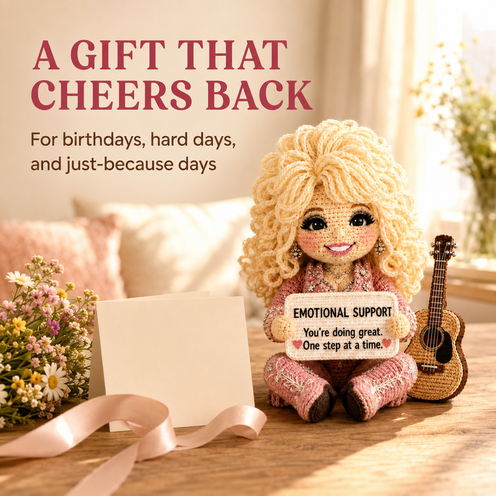 Country Music Singer Emotional Support Doll – Handmade Crochet Companion