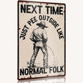 Hilarious Pissing Metal Sign