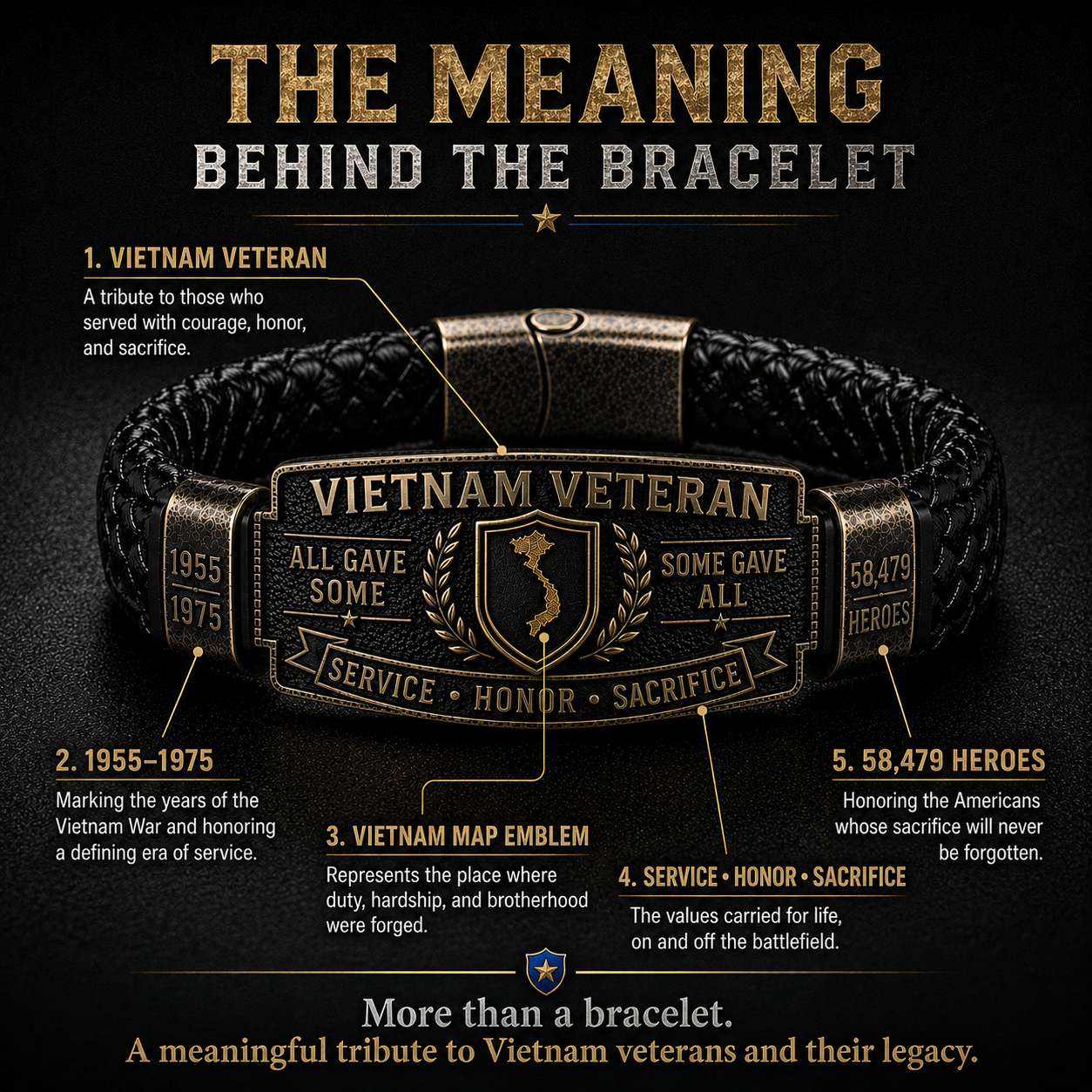 Last Day Promo: 49% OFF  -Vietnam Veteran Honor Bracelet