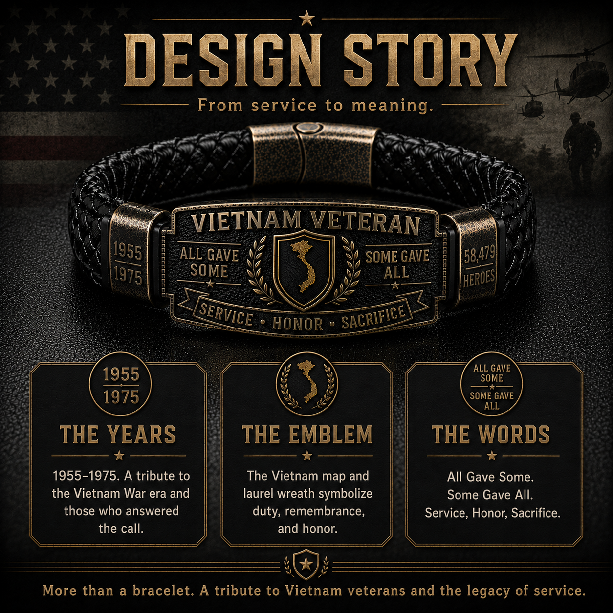 Last Day Promo: 49% OFF  -Vietnam Veteran Honor Bracelet