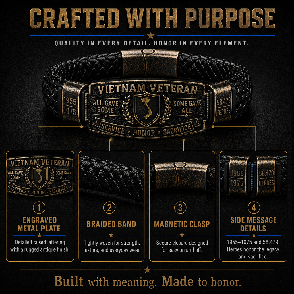 Last Day Promo: 49% OFF  -Vietnam Veteran Honor Bracelet