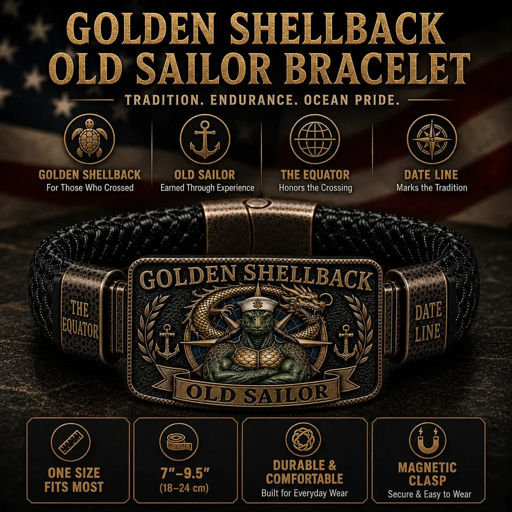 Golden Shellback Bracelet – A Timeless Tribute to the Old Sailor