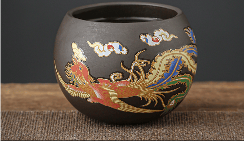 Summer Hot Sale Dragon And Phoenix Purple Clay Teapot