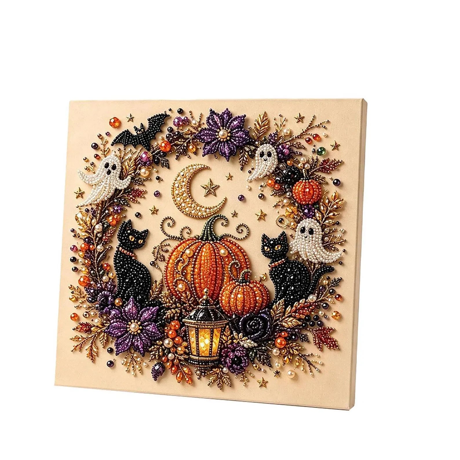 Halloween Pearl Art DIY Kit - Pumpkin & Black Cat