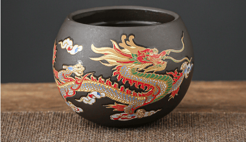 Summer Hot Sale Dragon And Phoenix Purple Clay Teapot