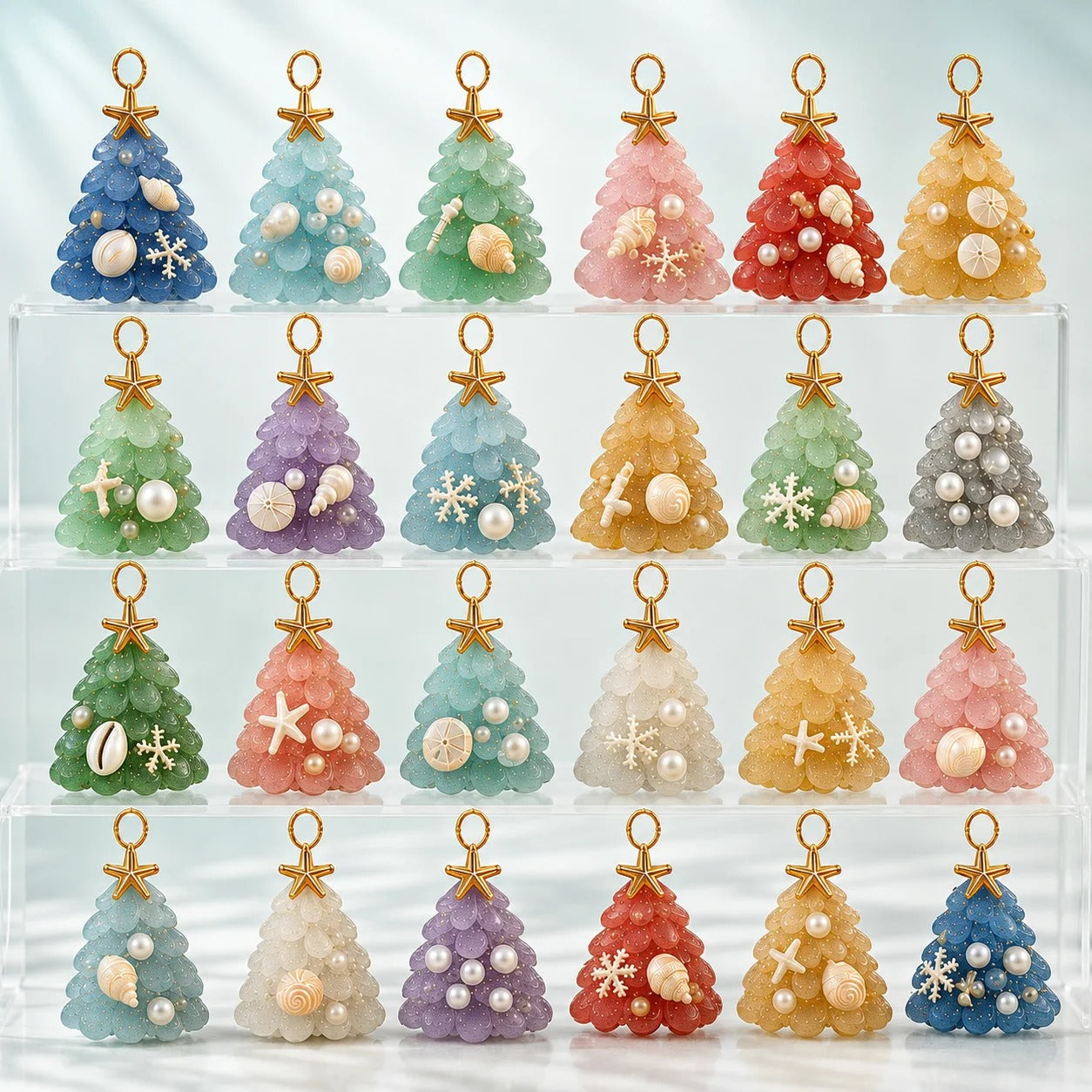 Sea Glass Christmas Tree Ornament Advent Calendar